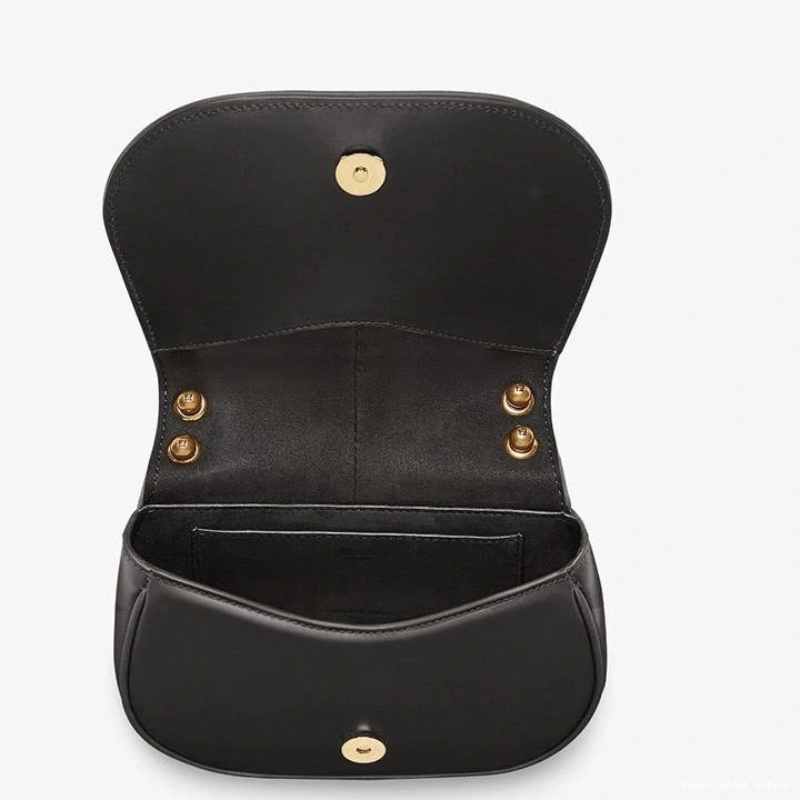 Affordable In C'mon Black Leather Bag Fendi Mini Calf 0718